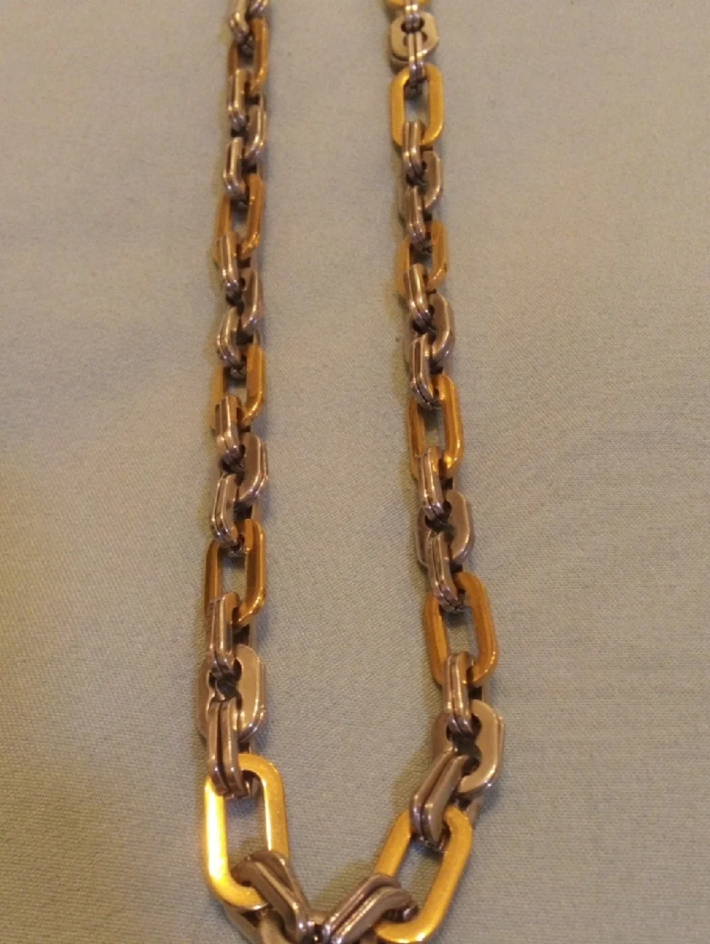 Two-Tone Chain Link Necklace - Gold & Silver